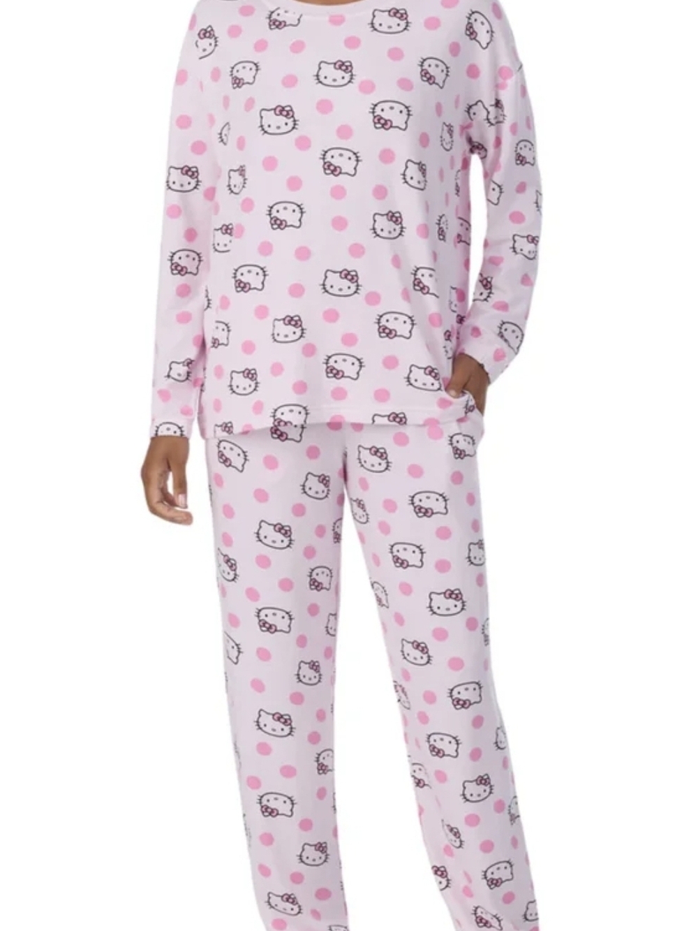 Hello Kitty Light Pink Polka Dot Pajama Set